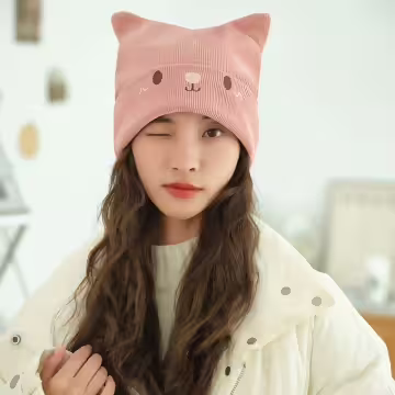 可愛喵喵×毛帽×粉紅
