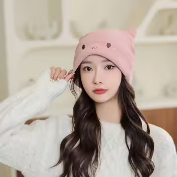 可愛喵喵×毛帽×粉紅