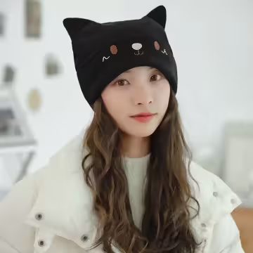 可愛喵喵×毛帽×黑色