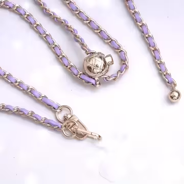 紫金小香風鍊條金屬球×手機斜背雙勾掛繩×紫金