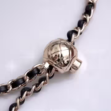 黑金小香風鍊條金屬球×手機斜背雙勾掛繩×黑金