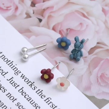 布偶兔兔小花×單邊六套件耳環組.avif