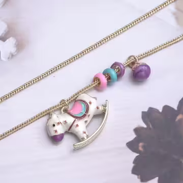 童趣彩色木馬×鎖骨項鍊