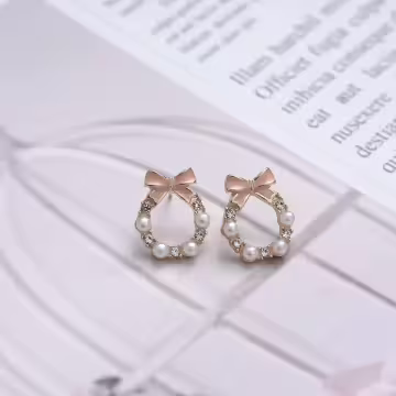 晶鑽花環三葉草×三套件耳環組