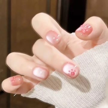粉色貓眼3D喵爪亮面×穿戴式手指甲片×二十四入.avif