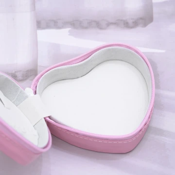 愛心雙層皮革×拉鍊飾品盒×白色.avif
