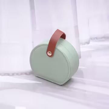半月形皮革×小手提飾品盒×咖綠