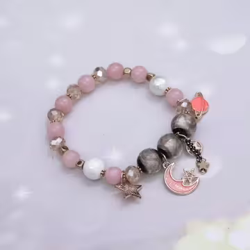 星月歡樂星球×固定式串珠手鍊×共三色