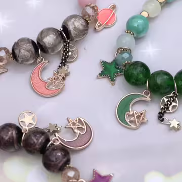 星月歡樂星球×固定式串珠手鍊×共三色