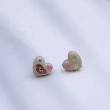 可愛小狗愛心×三套件耳環組