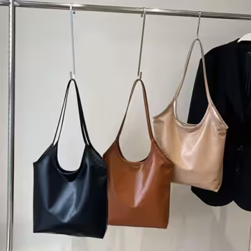 輕便單肩皮革×肩背包×棕咖