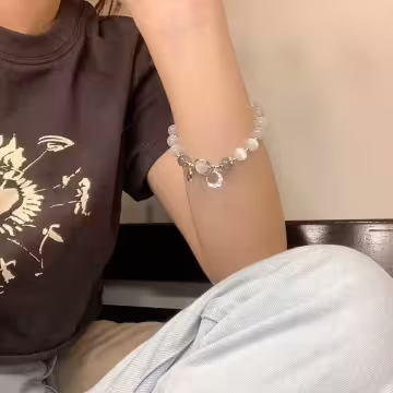 灰月光貓眼石×固定式串珠手鍊