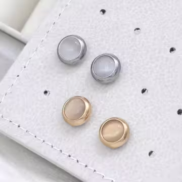 316鋼飾×貓眼圓形×耳釘×共二色