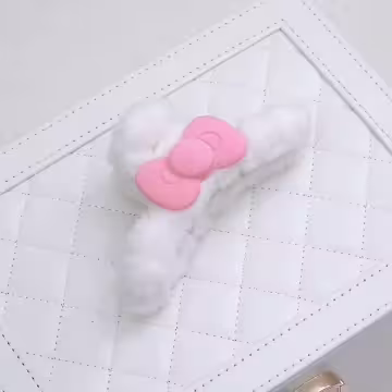 卡通蝴蝶結絨毛×鯊魚夾×共二色