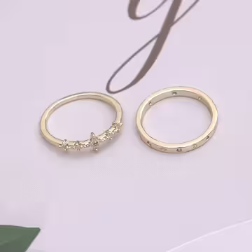 蝴蝶領結閃亮星星×四套件戒指組×金色