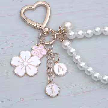 嫩粉雙生櫻花×手機手提吊飾掛繩