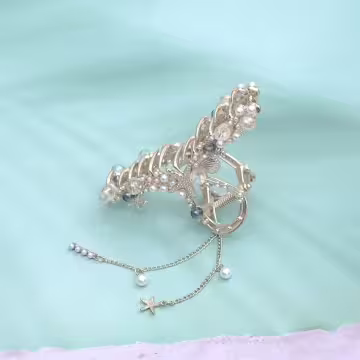 氣質海星貝殼流蘇×鯊魚夾