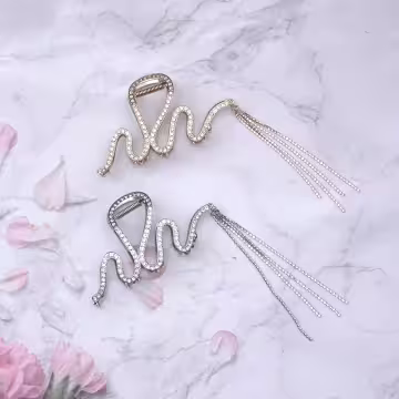 閃鑽蛇形流蘇×鯊魚夾×共二色