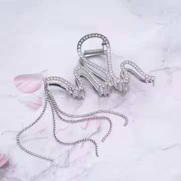 閃鑽蛇形流蘇×鯊魚夾×共二色