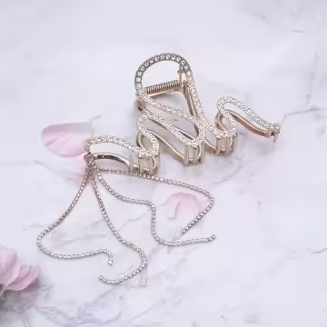 閃鑽蛇形流蘇×鯊魚夾×共二色