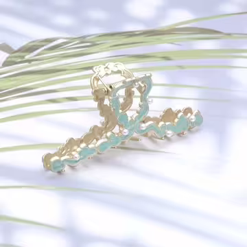 古風藍綠祥雲×鯊魚夾