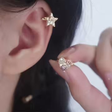 閃亮星星愛心&times;U型耳骨夾&times;共二色