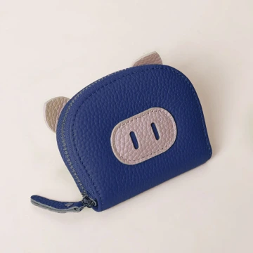 小豬鼻荔枝紋皮革×風琴卡夾×藍色.avif