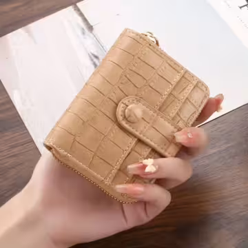 簡約鱷魚紋皮革×風琴卡夾×黑色