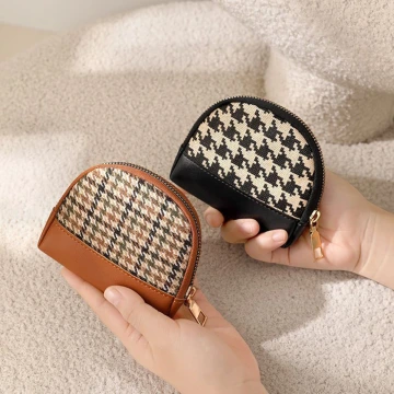 千鳥紋×拉鍊零錢包×黑色.avif