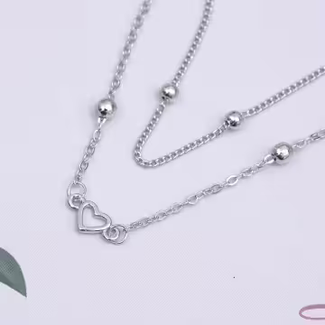 925銀飾&times;甜美雙層鏤空愛心&times;手鍊