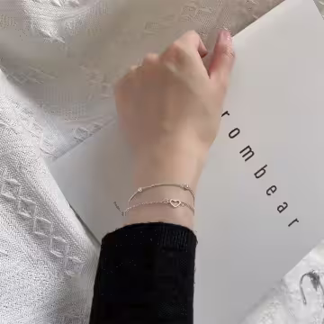 925銀飾&times;甜美雙層鏤空愛心&times;手鍊