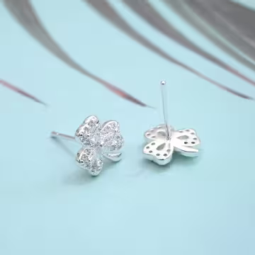 925銀針×三葉草×耳環