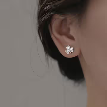 925銀針×三葉草×耳環