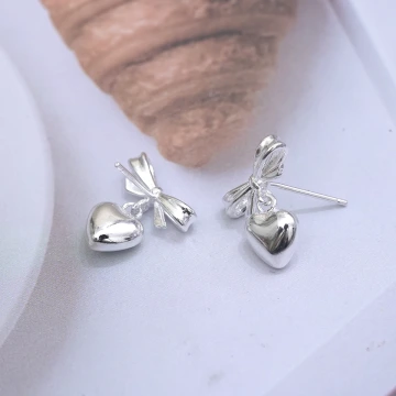 925銀針×愛心蝴蝶結×吊墜耳環.avif