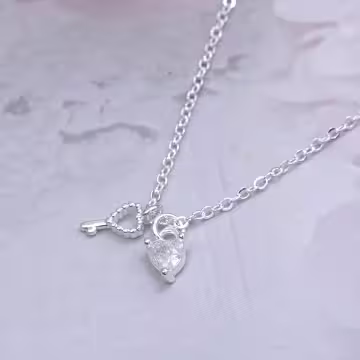 925銀飾&times;心鎖鑰匙&times;鎖骨項鍊