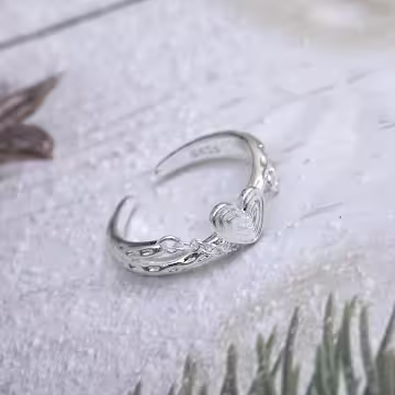 925銀飾&times;愛心蝴蝶酥鍊條&times;開口戒指