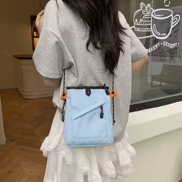 中性工裝小方包×斜背包×藍色