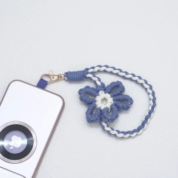 針織小花兒×手機腕帶掛繩×深藍.avif