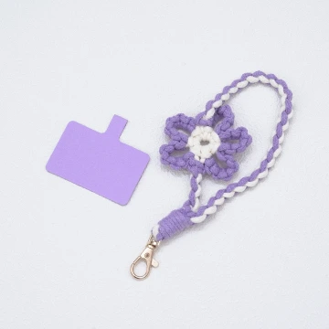 針織小花兒×手機腕帶掛繩×紫色.avif