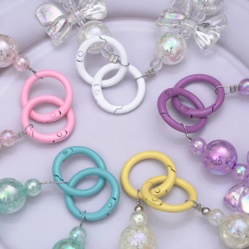 糖果紙彩珠蝴蝶結×手機腕帶掛繩×紫色.avif