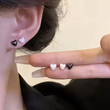 小愛心&times;陶瓷&times;養耳棒&times;二套件耳環組&times;紫色