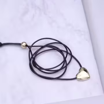 極簡愛心×蠟繩×可調節長項鍊×共二色