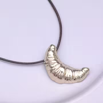 可頌牛角麵包×蠟繩×可調節長項鍊×共二色