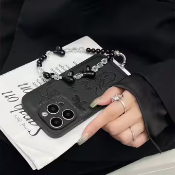 三心相連&times;手機腕帶掛繩&times;黑色