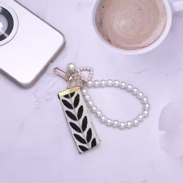 小清新愛心織帶&times;手機掌上掛繩&times;黑色