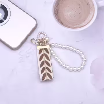 小清新愛心織帶&times;手機掌上掛繩&times;棕咖