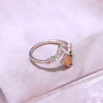 粉紅愛心花園&times;開口戒指