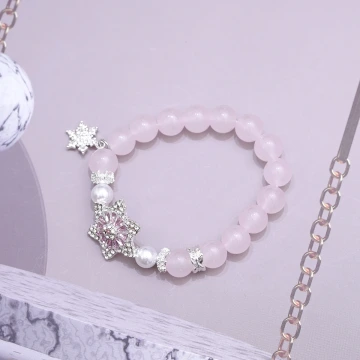 粉紅雪花之星×固定式串珠手鍊.avif