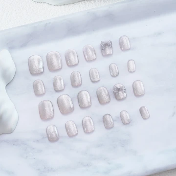 豆沙粉膚銀粉愛心亮面×穿戴式手指甲片×二十四入.avif