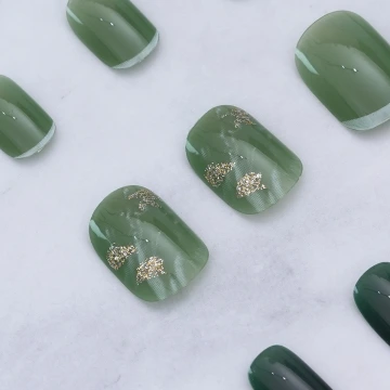 抹茶綠星芒亮面×穿戴式手指甲片×二十四入.avif